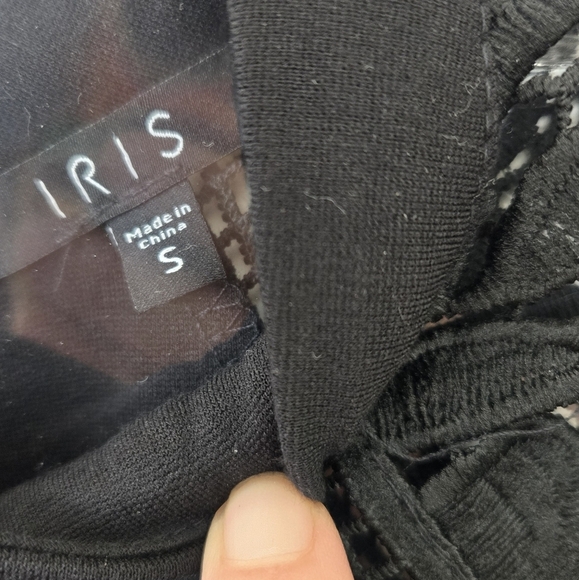 IRIS Cocktail Dress with Lace Sleeve Midi Bodycon Black - Picture 2 of 3